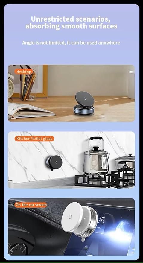 MagGrip 360 - Magnetic Suction Phone Holder (non-extendable) - Vacuum Suction - For All Mobile Phones