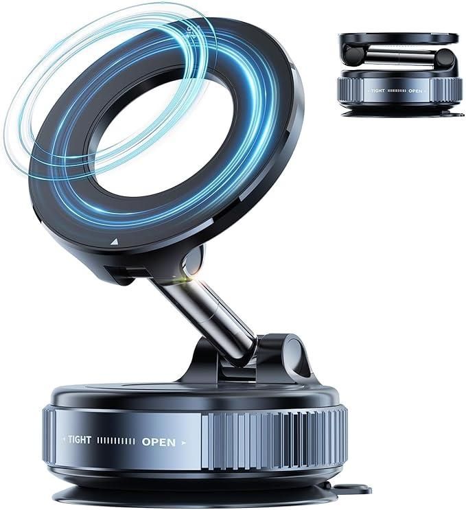 Magnetic Suction Phone Holder 360° (Extendable) - MagGrip Pro - For All Mobile Phones - Vacuum Suction Mount