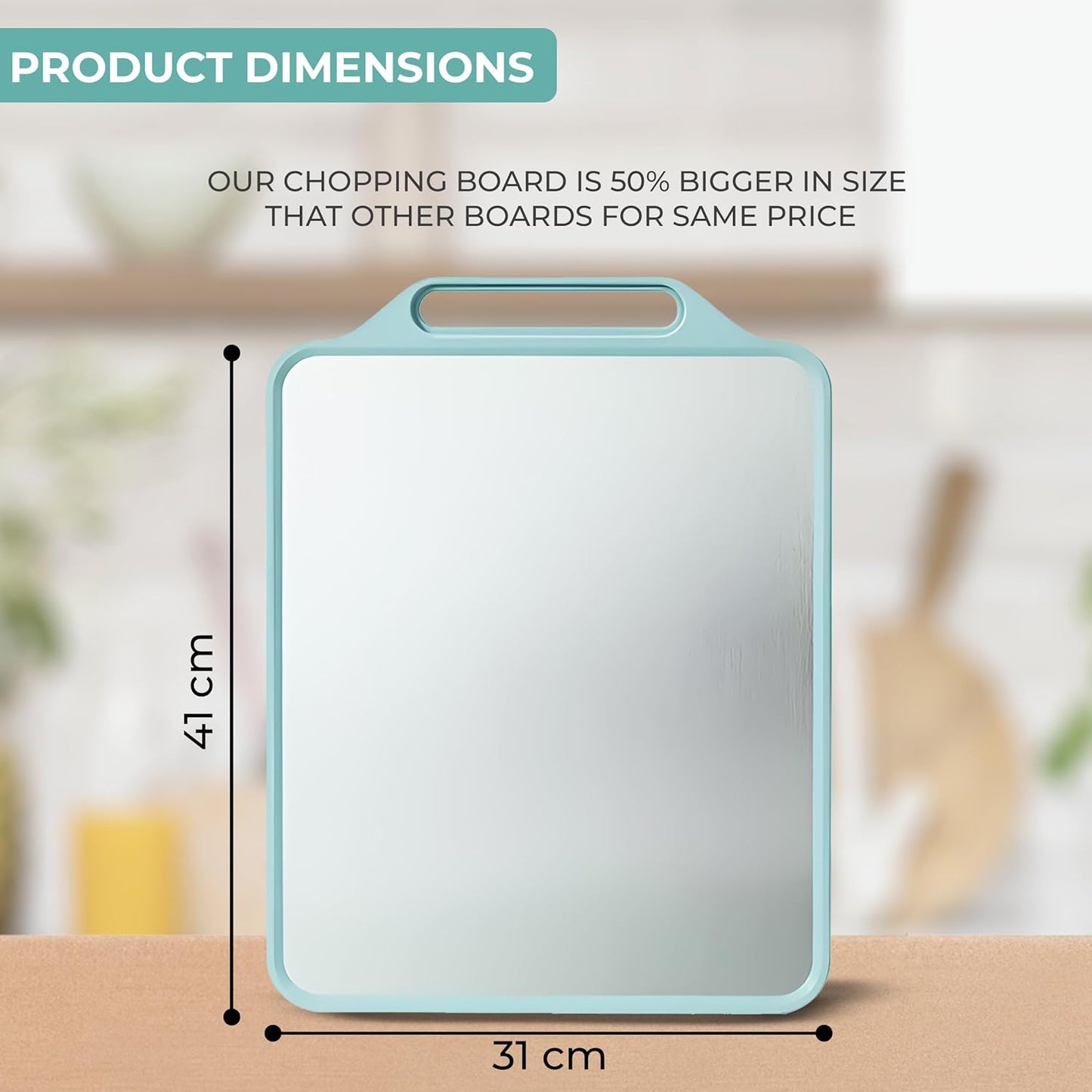 Dual Chopping Board for Kitchen - Natural Wheat Fiber + Stainless Steel - Large Anti-Slip