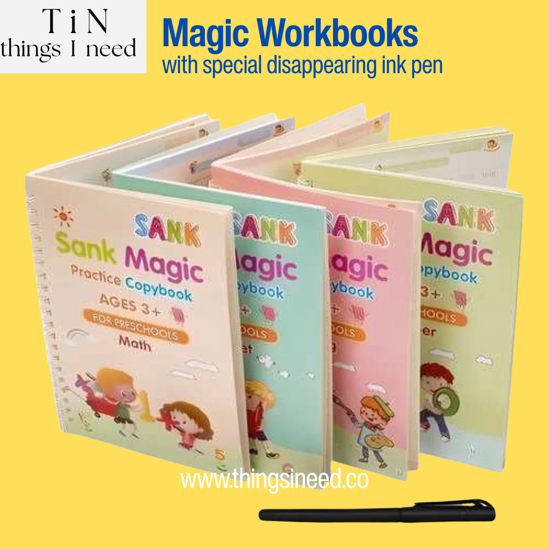 Magic CopyBook for Pre-School & Nursery - 4 Reusable Books
