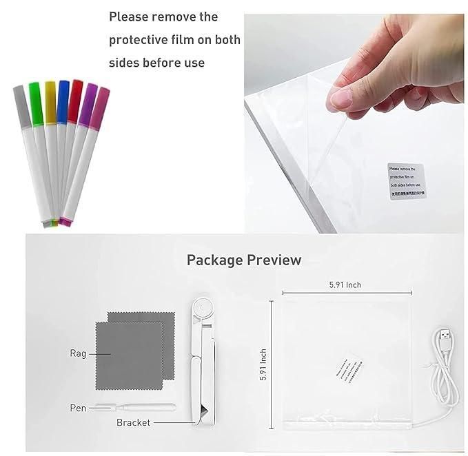 DIY 3D Acrylic Writing Board with Pen & LED Table Lamp | 2+ Years