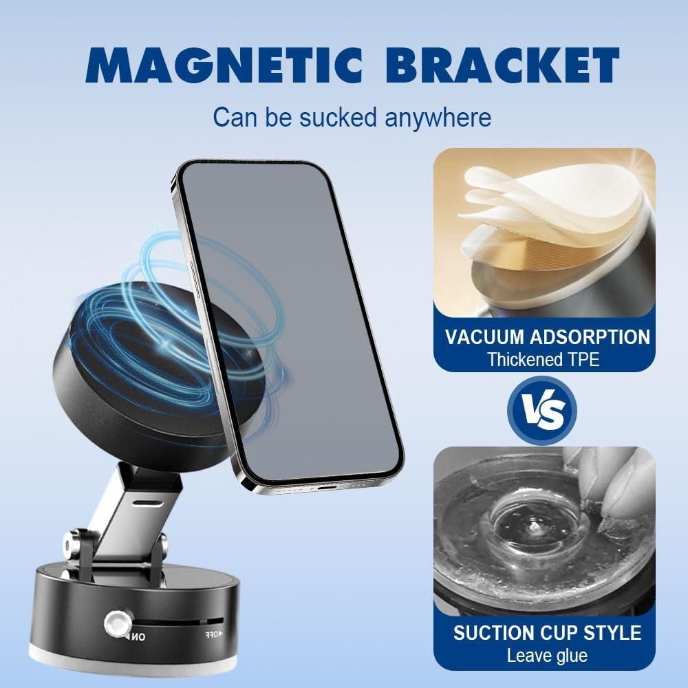 MagGrip Magnetic Phone Holder (Extendable) - Powerful Vacuum Suction - For All Mobile Phones