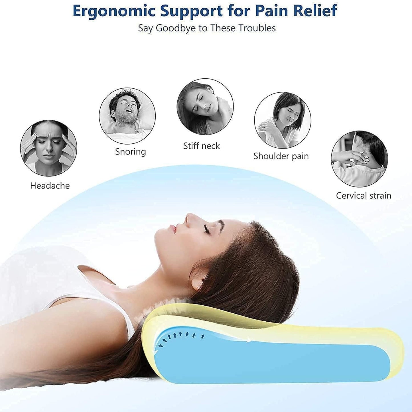 Deep Sleep Neck Slider Pillow with Memory Foam