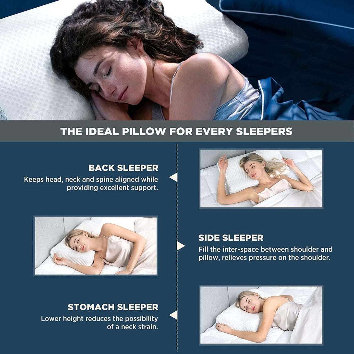 Deep Sleep Neck Slider Pillow with Memory Foam