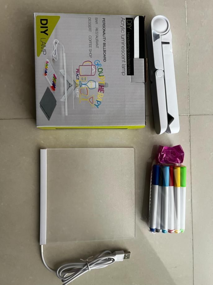 DIY 3D Acrylic Writing Board with Pen & LED Table Lamp | 2+ Years