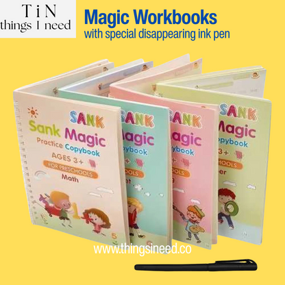 Magic CopyBook for Pre-School & Nursery - 4 Reusable Books