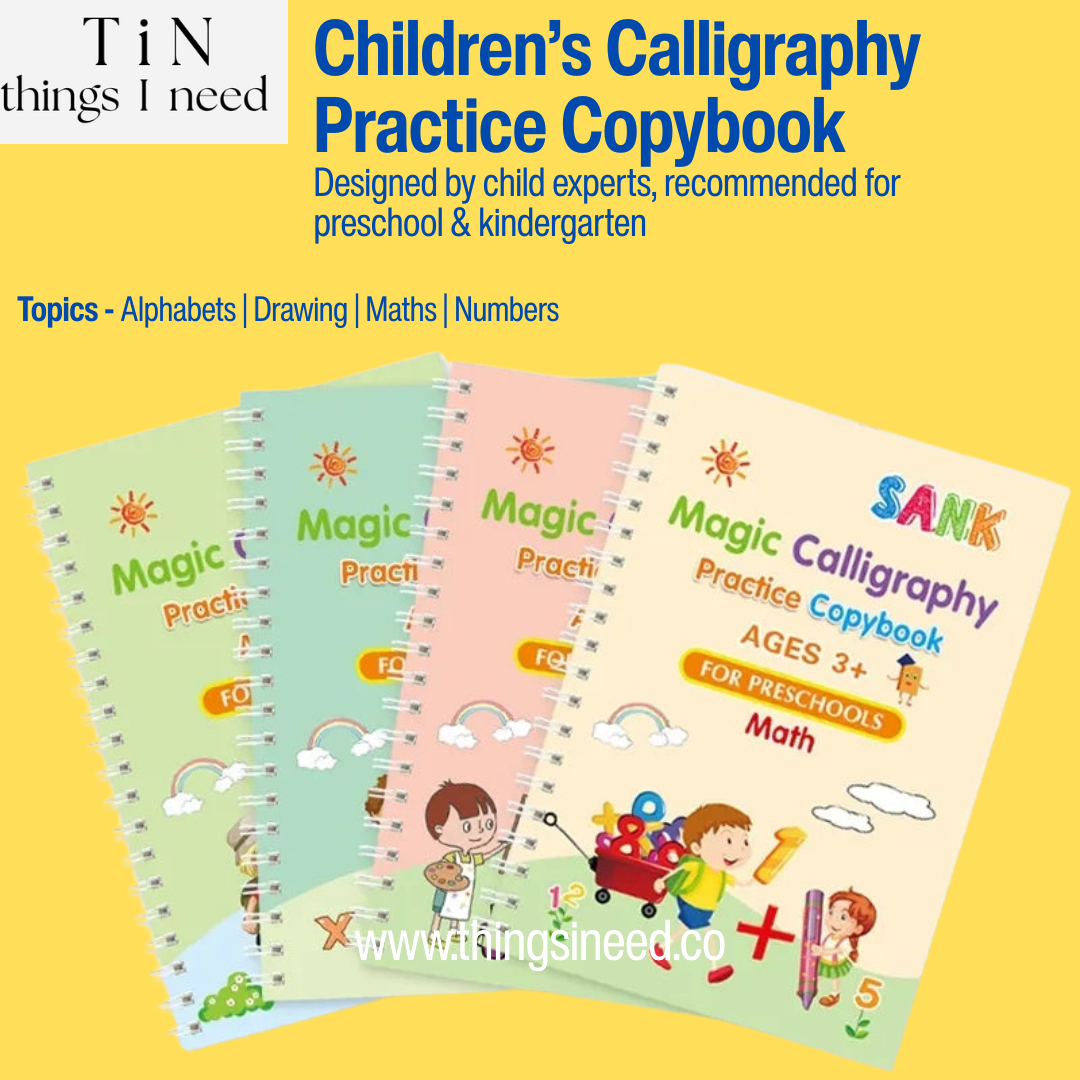 Magic CopyBook for Pre-School & Nursery - 4 Reusable Books