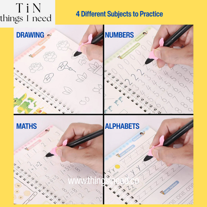 Magic CopyBook for Pre-School & Nursery - 4 Reusable Books
